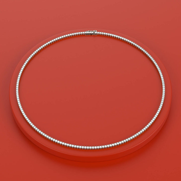 Lab-Grown Full Diamond Tennis Necklace 6 CT TW - Gemaee UAE