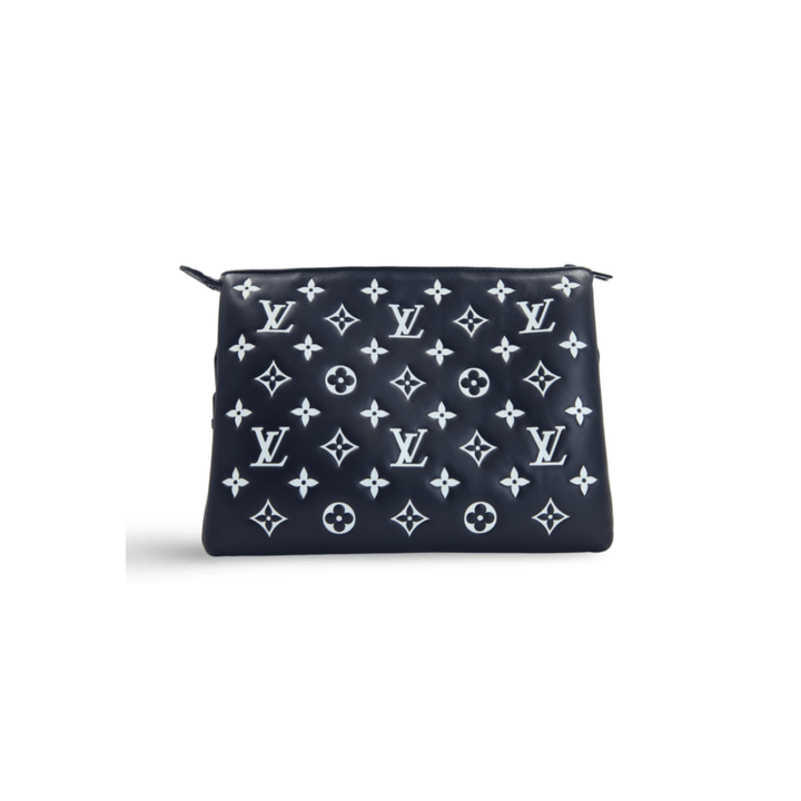 Louis Vuitton Black and White Monogram Embossed Puffy Lambskin Coussin Bag - Gemaee UAE