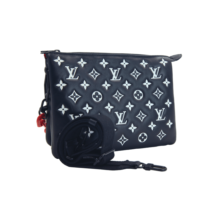 Louis Vuitton Black and White Monogram Embossed Puffy Lambskin Coussin Bag - Gemaee UAE