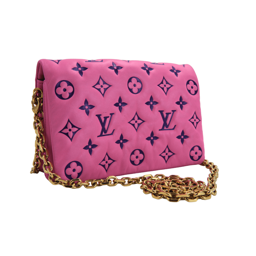 Louis Vuitton Pink/Purple Lambskin Leather Pochette Coussin Crossbody Bag - Gemaee UAE