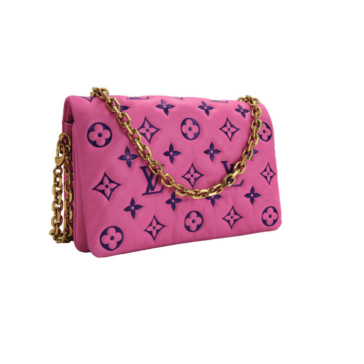 Louis Vuitton Pink/Purple Lambskin Leather Pochette Coussin Crossbody Bag - Gemaee UAE