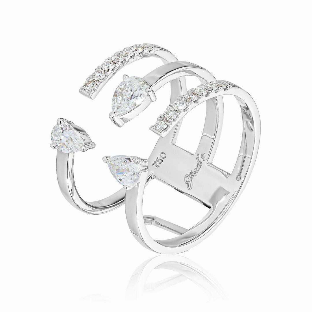 LUZ RING DIAMOND WHITE GOLD - Gemaee UAE