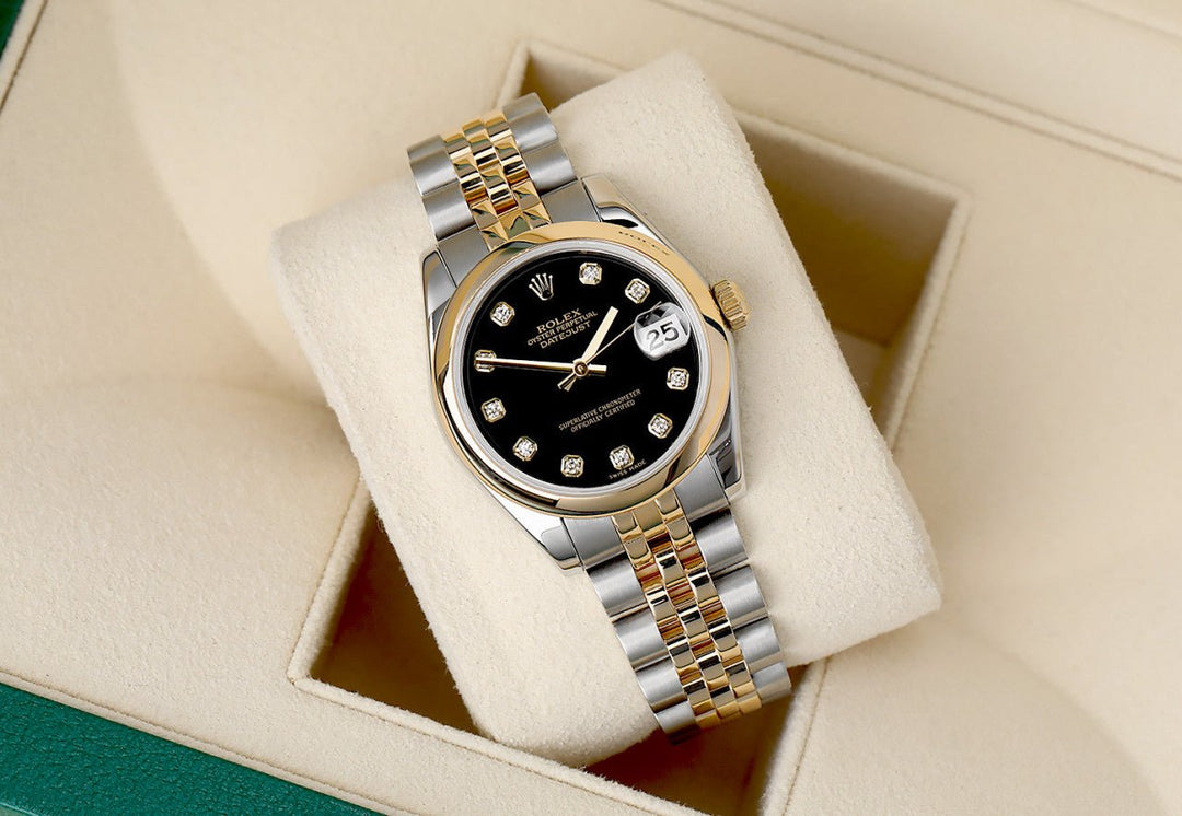 Rolex Date Just 36mm Yellow Gold and Diamond Watch - Gemaee UAE