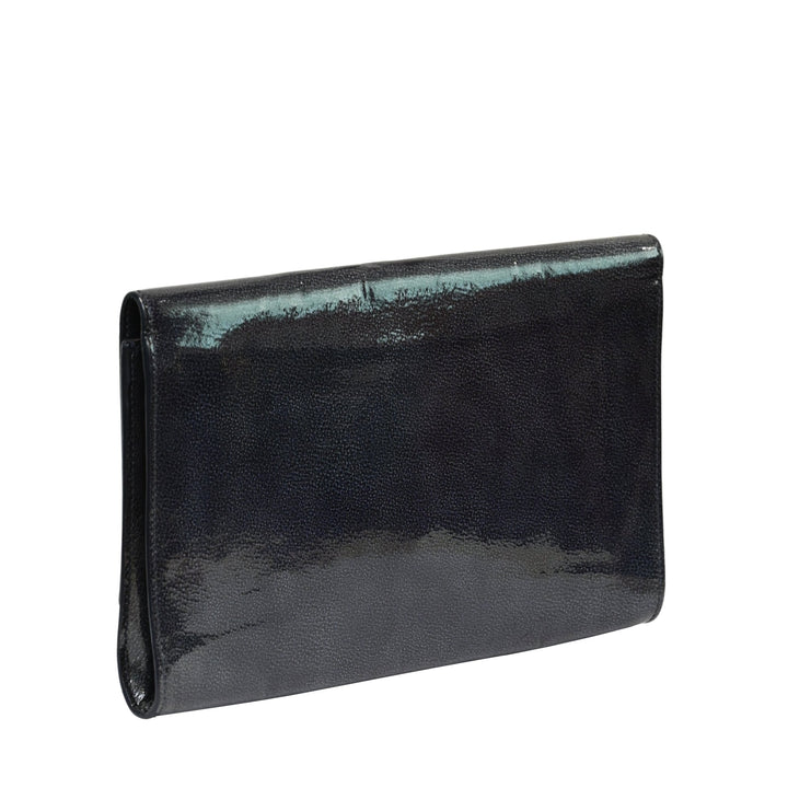 Saint Laurent Blue Patent Leather Clutch - Gemaee UAE